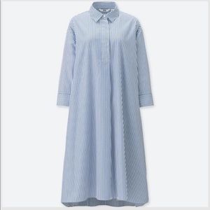 Uniqlo Blue Stripe Shirt Dress XS